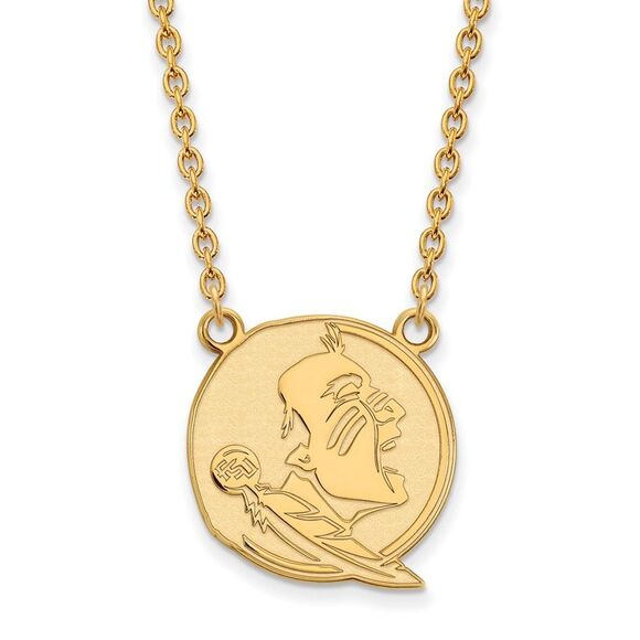 14k Gold Plated Silver Florida State Seminole Pendant Necklace